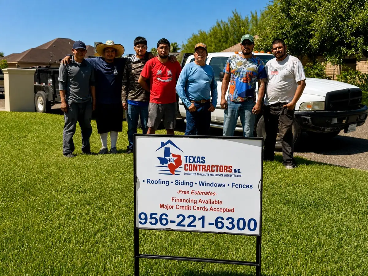 El equipo de techos de Texas Contractors en el Valle del Río Grande